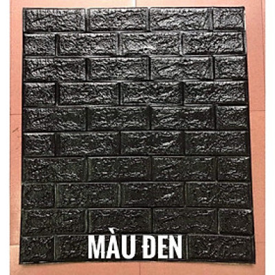 Bộ 10 Tấm Xốp Dán Tường 3D Giả Gạch Đen 70cmx77cm