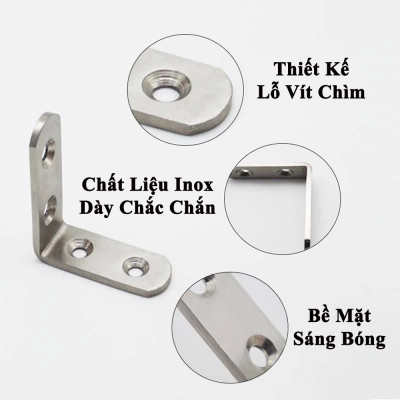 Ke Góc Vuông Chữ L KUNBE Pat Góc Vuông 90 Độ Giá Đỡ Góc Chốt Giữ Đồ Nội Thất Cửa Tủ Nhiều Kích Thước Lựa Chọn
