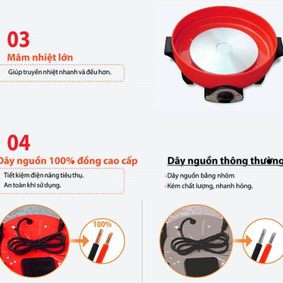 Nồi lẩu điện đa năng SATO ST-351HP 3,5L - Hàng Chính Hãng