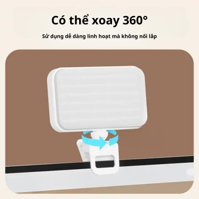 Đèn Led F6 Kẹp Điện Thoại / Laptop Dùng Để Livestream, Chụp Hình Có 3 Chế Độ Sáng Có Thể Điều Chỉnh Và Sạc - Hàng chính hãng