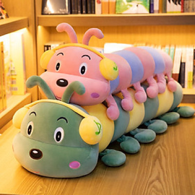 Thú bông con sâu đeo tai nghe headphone dễ thương siêu mềm mịn (70cm) Gối ôm con sâu đeo tai nghe đáng yêu cute