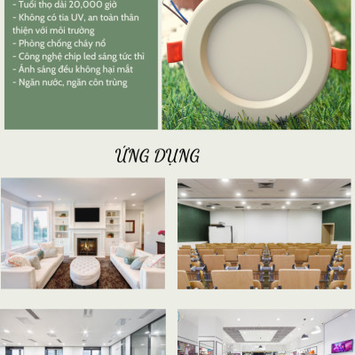 Đèn LED âm trần siêu mỏng LEDGOES 6W lỗ khoét 100mm