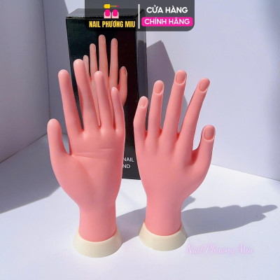 Bàn Tay Giả Silicone Tập Làm Nail Khớp Dẻo Linh Hoạt, Tái Sử Dụng Nhiều Lần Cho Người Mới Học Làm Nail Tiện Lợi bàn  tay chữ nhất