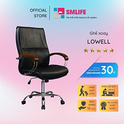 Ghế xoay văn phòng lưng cao bọc da SMLIFE Lowell