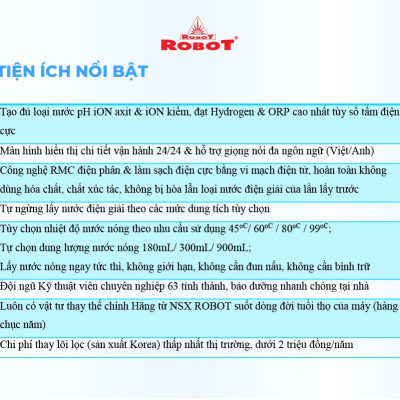 Máy Lọc Nước Điện Giải Ion Kiềm ROBOT IonKing 912 Chế Độ Nóng Nguội Lạnh - Hàng Chính Hãng