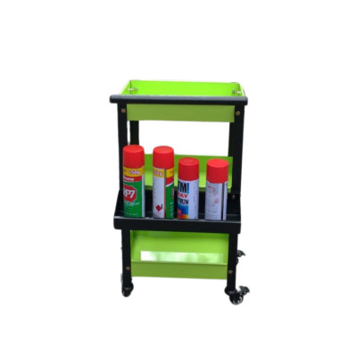 Xe đẩy dụng cụ mini 3 tầng có khay phụ thép sơn tĩnh điện