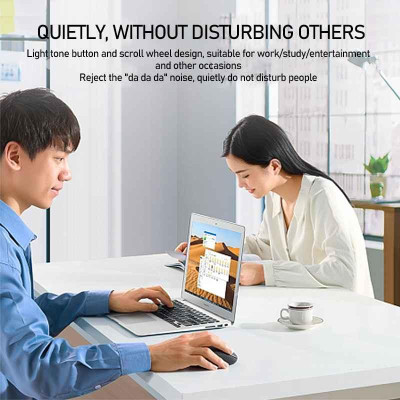 Ugreen UG90669MU105TK 10m 2400dpi Moonlight Gray Chuột không dây Silent 2.4ghz kèm pin AA - HÀNG CHÍNH HÃNG