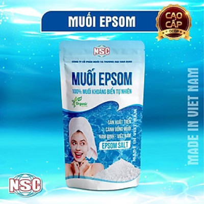 Muối tắm Epsom 200g, muối khoáng biển tự nhiên 100%, giúp chắc xương, làm mờ vết thâm, chữa viêm da, mụn nhọt ở người lớn và trẻ em