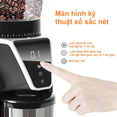 Máy xay hạt cà phê Espresso 31 cấp độ xay, thương hiệu Đức nhãn hiệu Olodo CG-001 - Hàng chính hãng, nhập khẩu (12 THÁNG BẢO HÀNH)