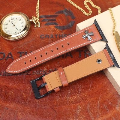 Dây da cho đồng hồ Apple Watch Da Bò Pullup - Rivet chữ thập Khóa Thép 316L Dành Cho Series SE 7| 6 | 5 | 4 | 3 | 2 | 1 - Hàng chính hãng