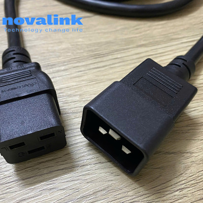 Dây nguồn C19 C20 cao cấp Novalink NV-56003A - 15A-220/250V. Lõi đồng 3Gx2.08mm - Hàng chính hãng