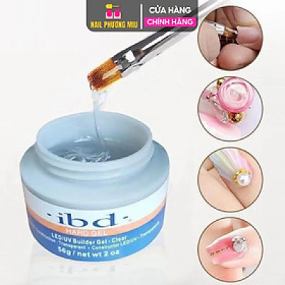 Hũ Gel Lạnh IBD Trong Suốt 56g Chuyên Dụng Làm Nail, Hard Gel Không Nóng IBD Đắp Móng Và Đính Đá LED/UV Builder Clear Bền Đẹp Nữ Women