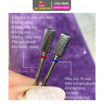 Đầu Mài Titan 3 Trong 1 Làm Nail M Xanh Phá F Đỏ Mịn, Vonfram Siêu Mịn Không Nóng Móng, Đầu Mài Wolfram Phá Gel Bột, Mài Da, Mài Khóe