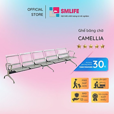 Ghế băng chờ sắt xi 5 chỗ ngồi SMLIFE Camellia