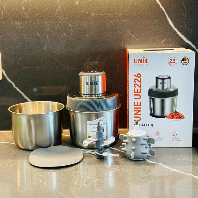 Máy Xay Thịt Unie UE226, 2.5Lit-300W, Kèm 2 Cối Inox 304, Hàng Chính Hãng