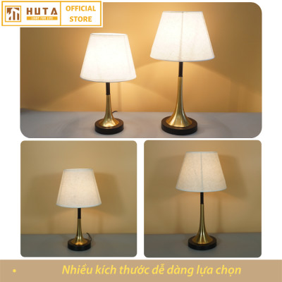 Đèn Ngủ Để Bàn HUTA Light For Life T5 Thép Mạ Đồng, Sang Trọng Decor Trang Trí Phòng Ngủ Khách Sạn, Điều Chỉnh Độ Sáng, Ánh Sáng Vàng