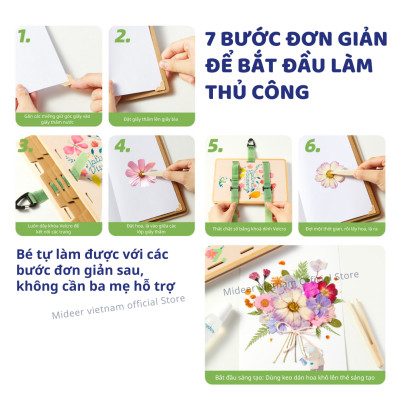 Bộ ép hoa khô, khung làm hoa khô trang trí dụng cụ handmade Mideer Nature Art Discovery Collection