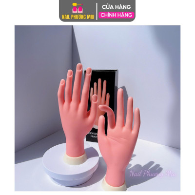 Bàn Tay Giả Silicone Tập Làm Nail Khớp Dẻo Linh Hoạt, Tái Sử Dụng Nhiều Lần Cho Người Mới Học Làm Nail Tiện Lợi bàn  tay chữ nhất