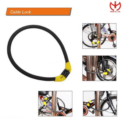 Khóa xe đạp 5 số SOLEX Thái Lan thân dây cáp 20mm x 1m - MSOFT