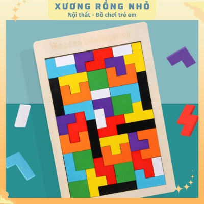 Đồ Chơi Xếp Hình Thông Minh, Đồ Chơi Xếp Gạch bằng gỗ 