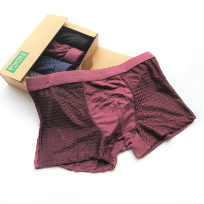  (Có size lớn) Hộp 4 quần lót boxer nam William WS60 - Quần sịp đùi lưới thông hơi thoáng mát