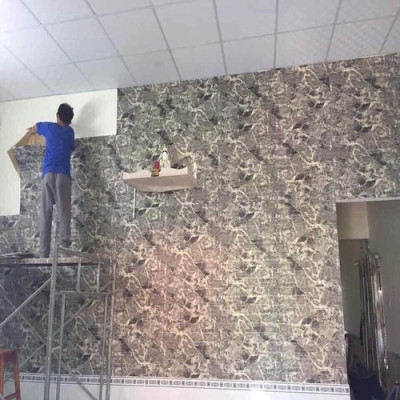Bộ 10 Tấm Xốp Dán Tường 3D Vân Đá Xám Đen Đẹp, Sang Trọng
