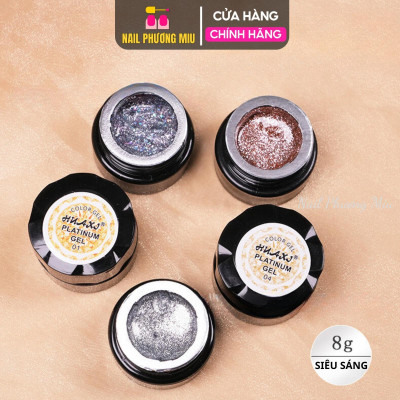 Gel Nhũ Siêu Sáng Huaxi Plantinum 7 Màu Vẽ Viền Hũ 8ml, Gel Nhũ Viền Đặc Làm Nail, Vẽ Móng Tay Chuyên Dụng  Nail Phương Miu Nữ Women