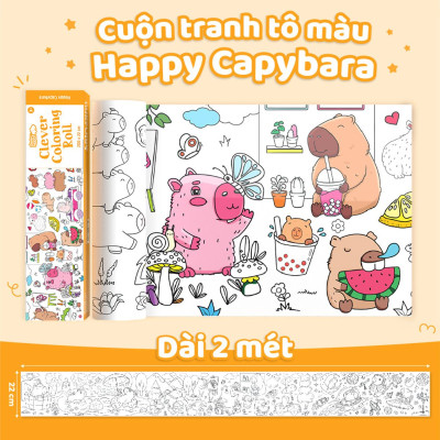 Đồ Chơi Sách Tô Màu Dạng Cuộn - Happy Capybara CLEVERHIPPO CR05