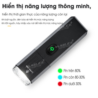 Đèn pha xe đạp gắn xe LD88-600LM độ sáng 600 lumen, pin dung lượng cao 2200mAh, chất liệu vỏ nhôm, chống nước IP66, có hỗ trợ pad gắn treo (2 tùy chọn) - Mai Lee