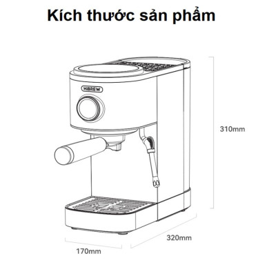 [Hàng Nhập Khẩu] Máy pha cà phê Cappuccino, Ristretto, Espresso, Latte chuyên nghiệp, thương hiệu Mỹ cao cấp HiBREW - H13