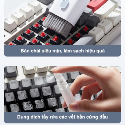 Bộ Dụng Cụ Vệ Sinh Đa Năng 7in1 dùng cho Laptop / Điện Thoại / Bàn Phím / Tai Nghe / Airpods / iPhone / iPad - Hàng Chính Hãng