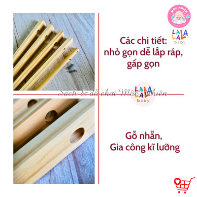 Kệ chữ A cho trẻ sơ sinh - Đồ chơi cho bé Lalala baby có chốt 2 đầu chắc chắn, gấp gọn, giao HỎA TỐC