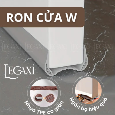 1 Mét ron cửa W loại vừa 4x4.5cm thanh chặn cửa, chắn khe hở chân cửa ngăn côn trùng, bụi, ngắn thoát hơi máy lạnh Legaxi