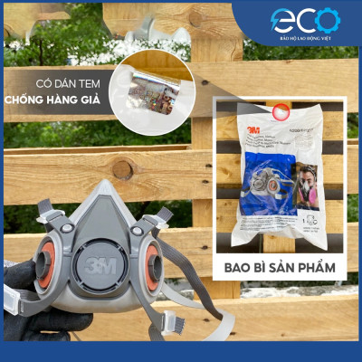 Bộ mặt nạ phòng độc 3M 6100/6200 với phin lọc 6003 kết hợp tấm lọc bụi 5N11 cùng nắp giữ 501 (7 món)