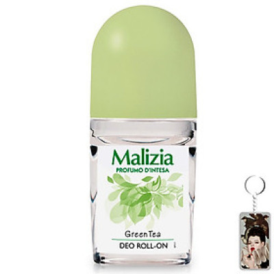 Lăn khử mùi trà xanh Malizia Profumo Green Tea 50ml (nữ) tặng kèm móc khóa