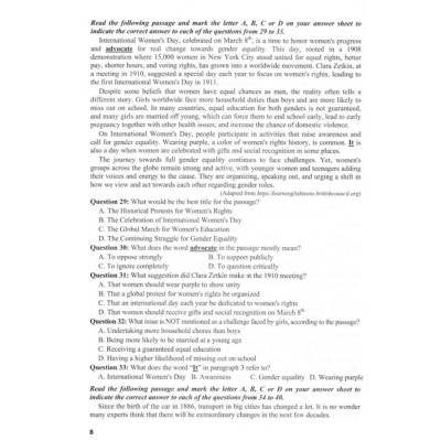 Sách 36 Bộ Đề TiếngAnh Theo Cấu Trúc Đề Minh Họa Kì Thi 2025 Luyện Thi THPT Quốc Gia Dùng Chung Cho Các Bộ SGK Hiện Hành