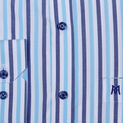 Áo sơ mi nam KHATOCO dài tay kẻ sọc A1MD468T1-CNSC001-2406-D