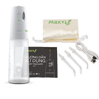 Máy tăm nước cá nhân (Máy tăm nước du lịch) MAXVI FL01 Có nút điều chỉnh tốc lực  Bảo hành 1 năm 1 đổi 1 Đèn led sáng công tắc Bình nước 300ml thoải mái dùng