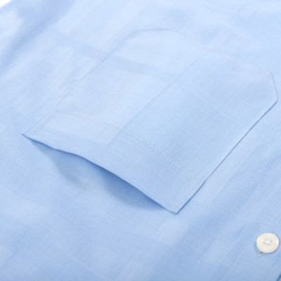 Áo Sơ Mi Nam Xanh Dương Ngắn Tay Công Sở Trung Niên Anton Vải Sợi Tre Thấm Hút Mồ Hôi - NT203