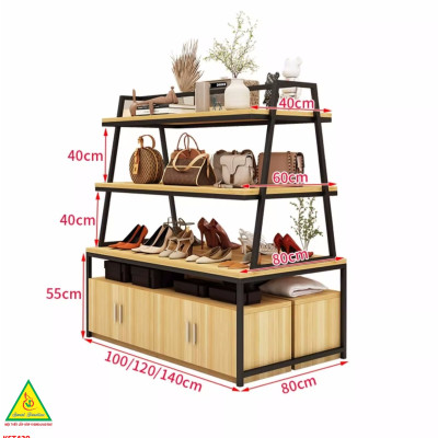 Kệ gỗ trưng bày rau củ quả, kệ trưng bày sản phẩm, hàng hóa KST420 - NỘI THẤT LẮP RÁP VIENDONGADV