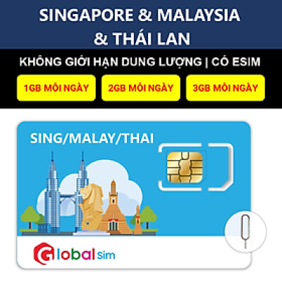 SIM SINGAPORE & MALAYSIA & THÁI LAN - KHÔNG GIỚI HẠN DATA (HÀNG CHÍNH HÃNG)