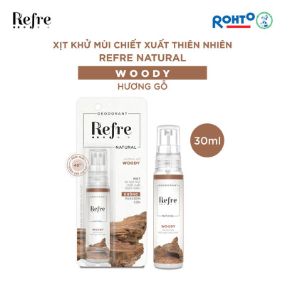 Xịt khử mùi chiết xuất thiên nhiên Refre Natural Woody Hương Gỗ 30ml