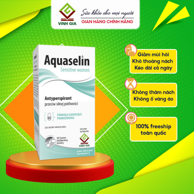 Combo 2 Lăn Khử Mùi AQUASELIN Sensitive Women Không Gây Thâm Nách, Ố Vàng Áo - 50ml