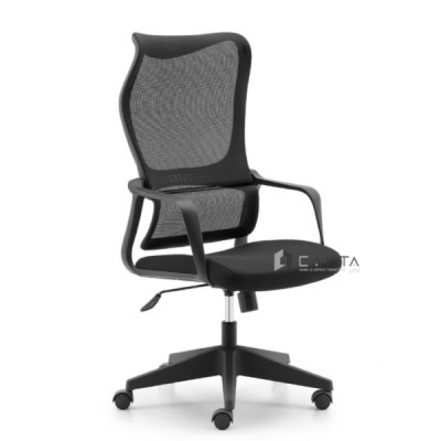 Ghế văn phòng hiện đại lưng cao CM4546-M Ghế làm việc lưng lưới nhập khẩu nâng hạ gật gù chân xoay nhựa màu đen