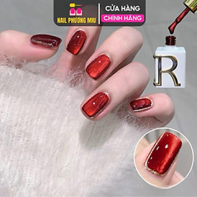 Sơn Gel Mắt Mèo Kim Cương Đỏ CR Cao Cấp 15ml Nhũ Tuyết Siêu Mịn CR01 Làm Nail Ánh Mắt Mèo màu Đỏ đô 9D Dùng Nam Châm Hút Siêu Sáng