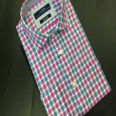 ÁO SƠ MI KẺ DÀI TAY DÁNG SLIMFIT MÃ ALGS186