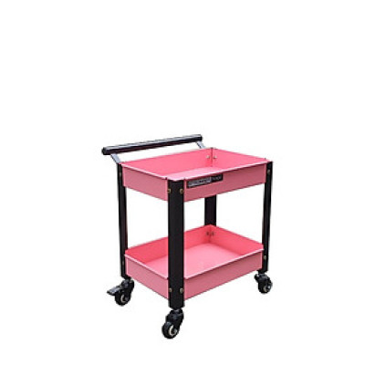Xe đẩy dụng cụ mini 2 tầng có tay nắm thép sơn tĩnh điện
