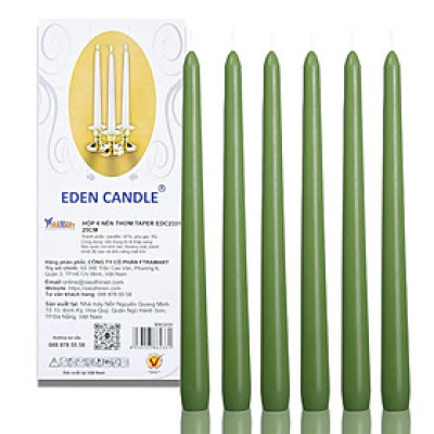 Hộp 6 Nến Thơm Taper Eden Candle FTRAMART EDC2331 (25cm) - Xanh Lá