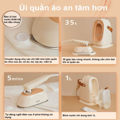 Bàn là, ủi hơi nước cầm tay công suất lớn 1800W thương hiệu Philips STE0850/50 - Hàng chính hãng (Bảo Hành 24 Tháng)