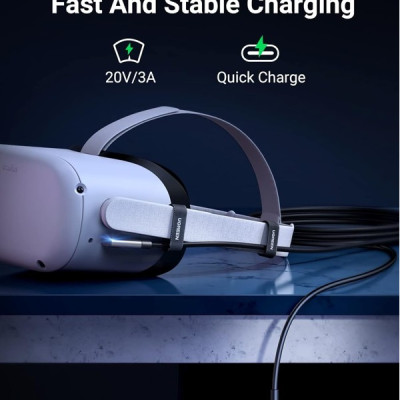 Ugreen 90629 5M 5Gbps Màu Đen Cáp sạc , truyền dữ liệu 2 máy tính 2 đầu USB-C 1 đầu vuông góc 90 độ US551 - Hàng chính hãng